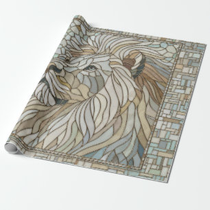 Lion Portrait Mosaic Art  Wrapping Paper
