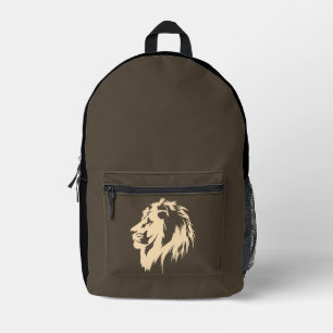 Lion Portrait (sand) Printed Backpack