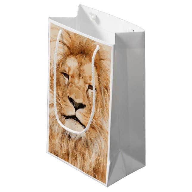 LION PORTRAIT SMALL GIFT BAG (Front Angled)