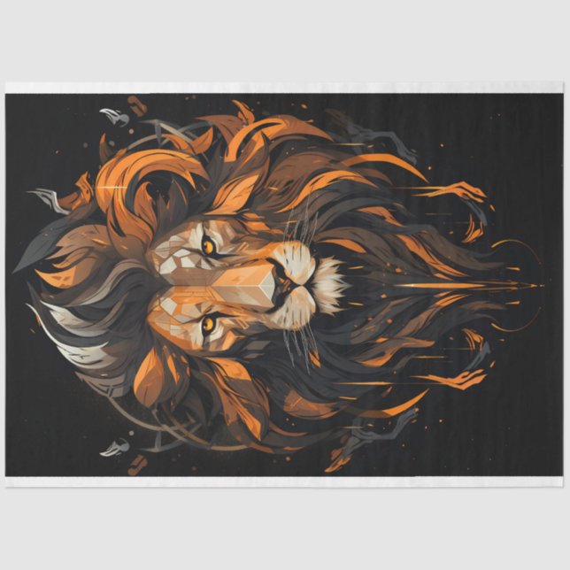 Lion Portrait Tissue Paper (Front)