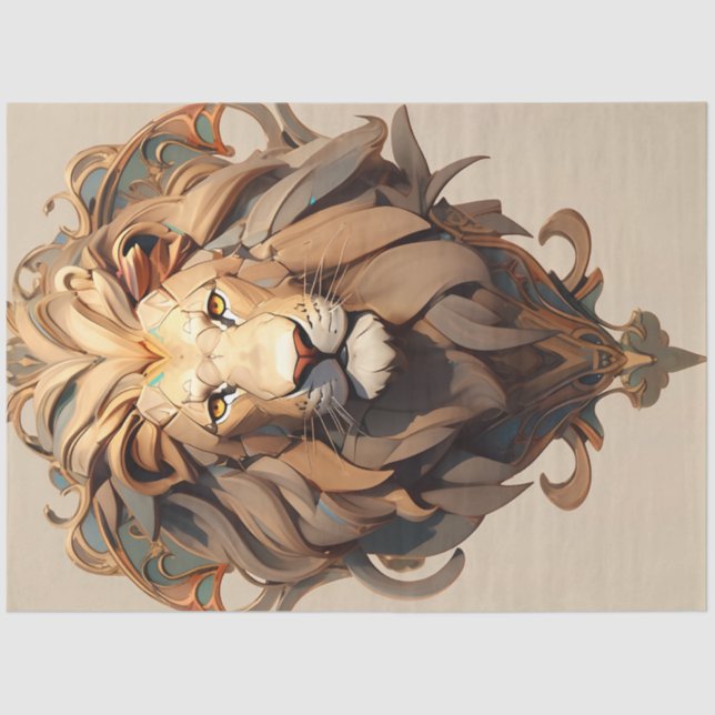 Lion Portrait Tissue Paper (Front)