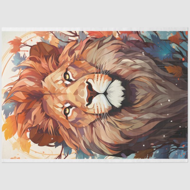 Lion Portrait Tissue Paper (Front)