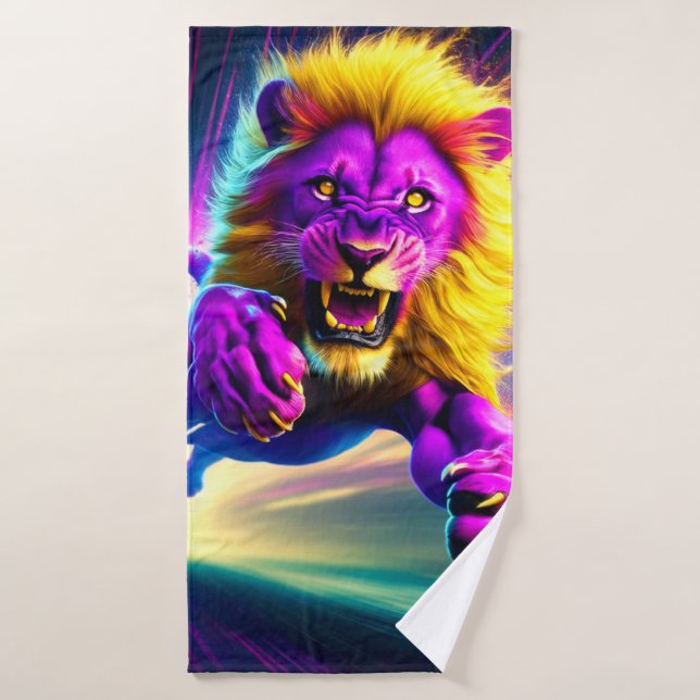 Lion pourpre (Serviette de bain)