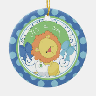 Lion précieux de premier ornement de Noël du bébé