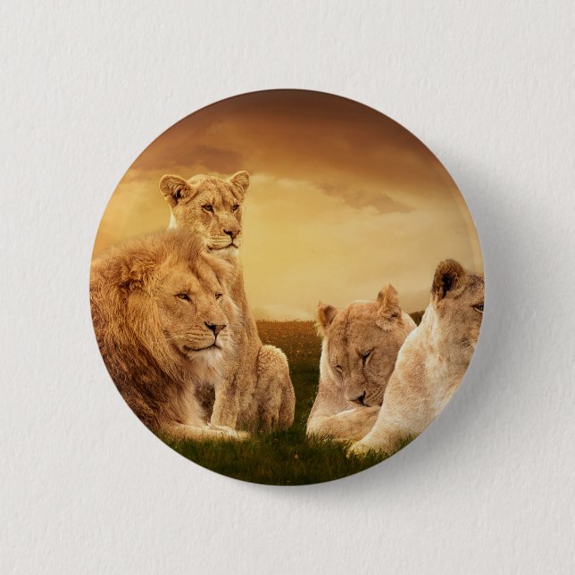 Lion pride 2 inch round button (Front)