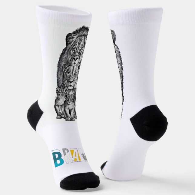 Lion Pride x Always Be Brave – Courage Crew Socks  (Angled)