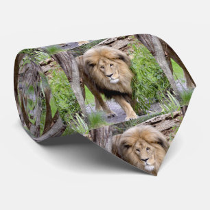 Lion Print Men's Necktie
