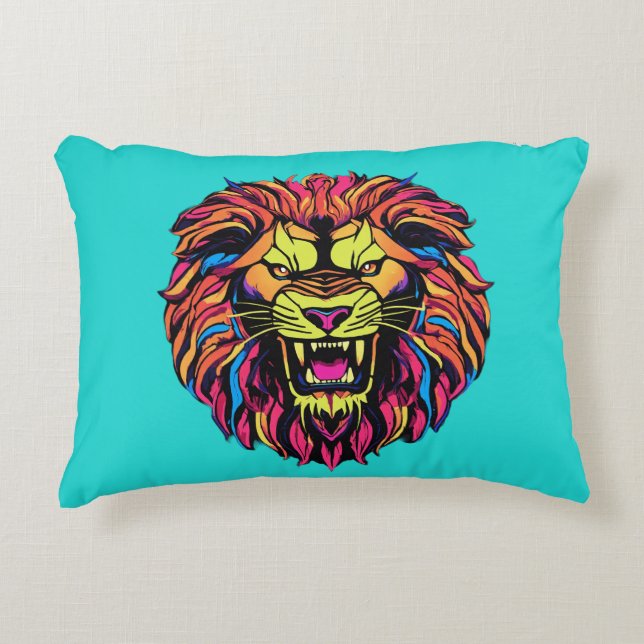 Lion printed Accent Pillow (Front)