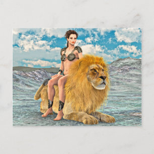 Lion Queen Fantas Postcard