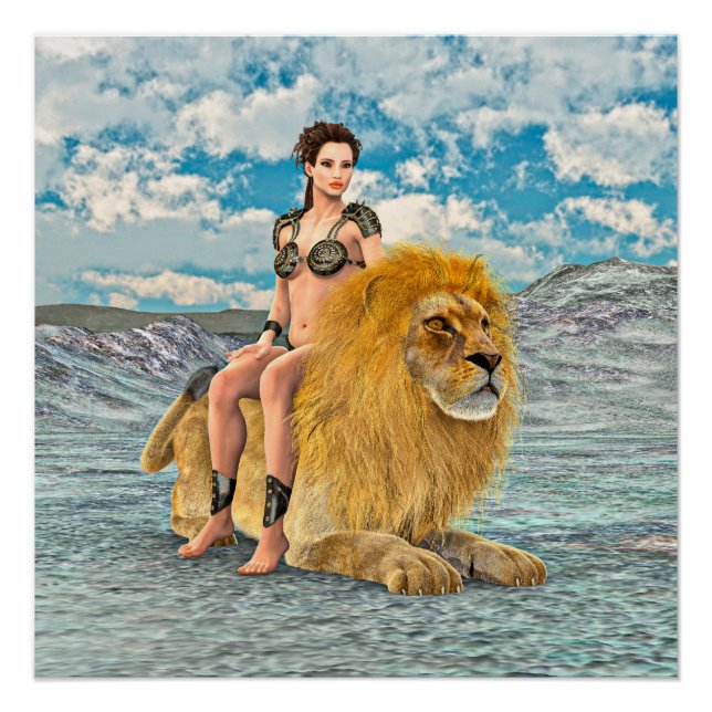 Lion Queen Fantasy Poster (Front)