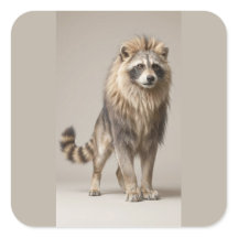 Lion Raccoon Portrait – Curious Woodland Character
