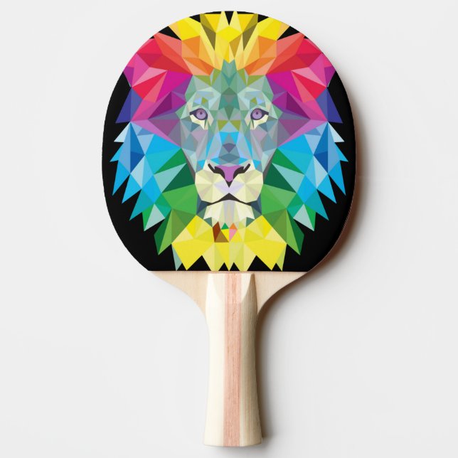 Lion Rainbow Ping Pong Paddle (Back)