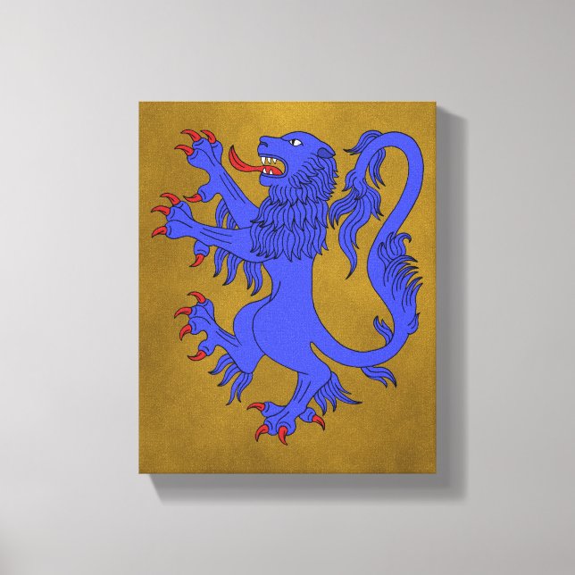 Lion Rampant Azure Canvas Print (Front)