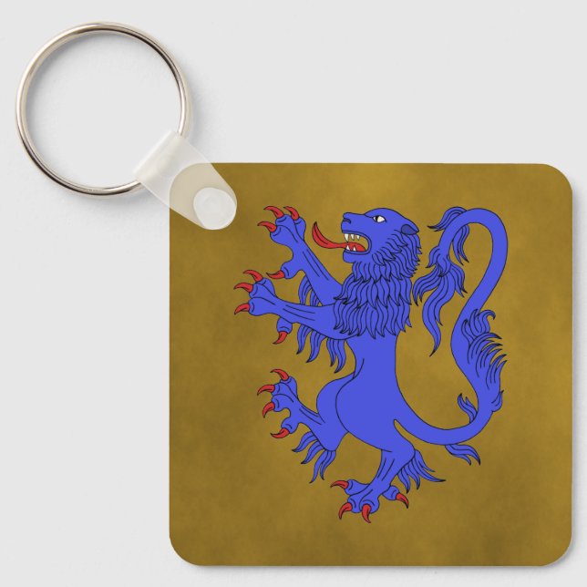 Lion Rampant Azure Keychain (Front)