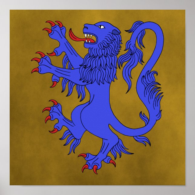 Lion Rampant Azure Poster (Front)