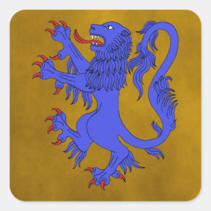 Lion Rampant Azure Square Sticker