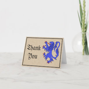 Lion Rampant Azure Thank You Card