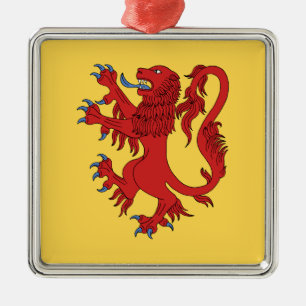 Lion Rampant Gules Metal Ornament