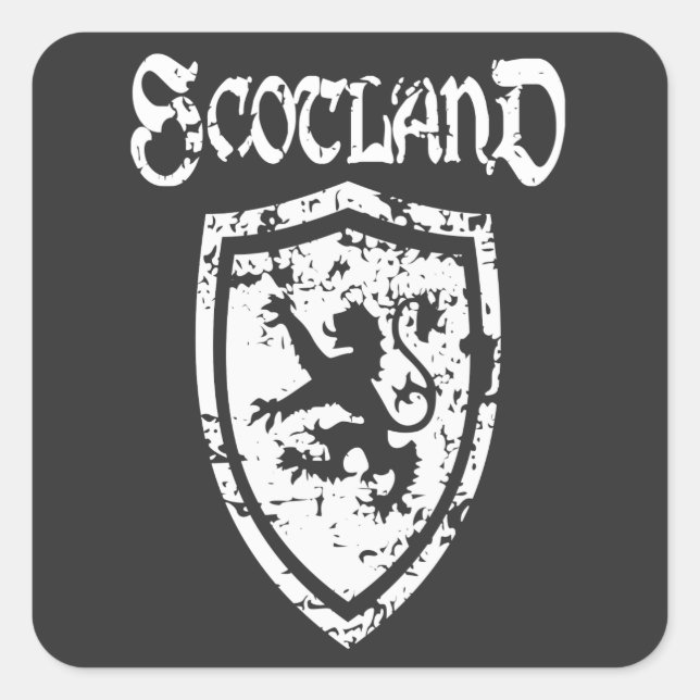 Lion Rampant of Scotland in Scottish shield Square Square Sticker (Front)