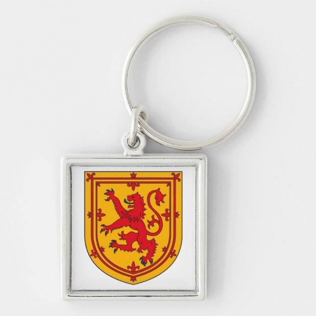 Lion Rampant on Gold Keychain (Front)