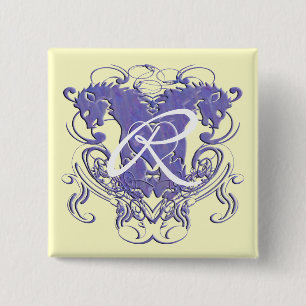 Lion Rampant Renaissance Wedding 2 Inch Square Button