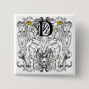 Lion Rampant Renaissance Wedding 2 Inch Square Button