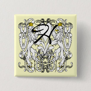 Lion Rampant Renaissance Wedding 2 Inch Square Button