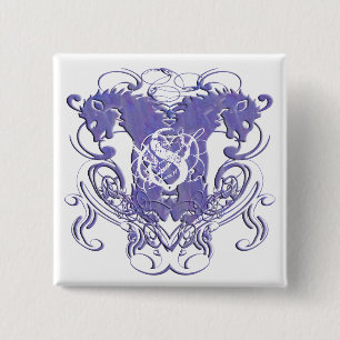 Lion Rampant Renaissance Wedding 2 Inch Square Button