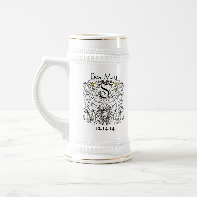 Lion Rampant Renaissance Wedding Beer Stein (Left)
