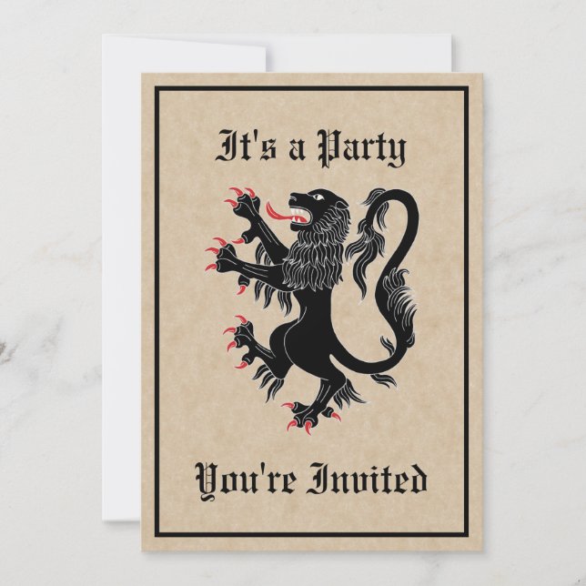Lion Rampant Sable Invitation (Front)