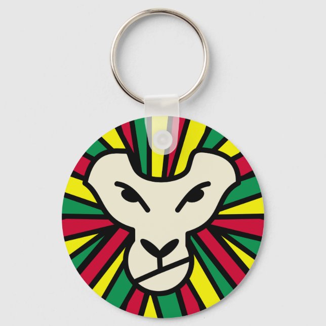 Lion Rastafari Coloured Mane Keychain (Front)