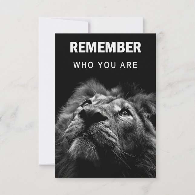 Lion Remember Who You Are Thank You Card (Front)