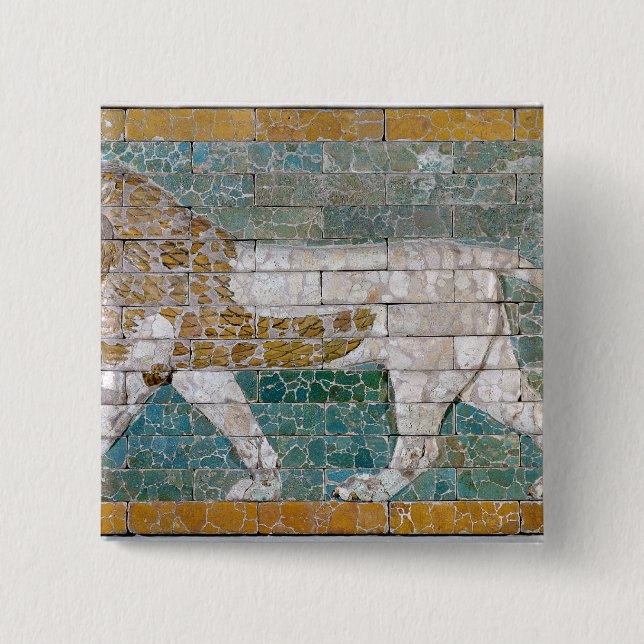 Lion representing Ishtar 2 Inch Square Button (Front)