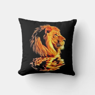 Lion Retro Art Throw Pillow
