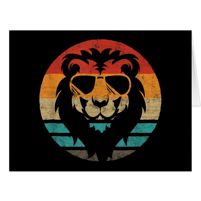 Lion Retro Style Vintage (Front Horizontal)