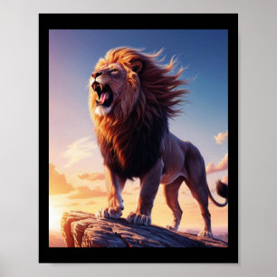 Lion Roar Of Independence Liberty T Sticker Poster