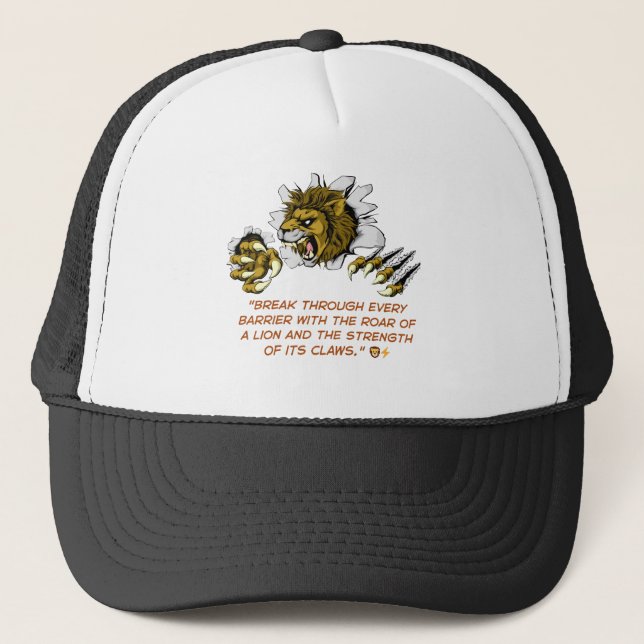 Lion Roar Power - Motivational Quote Casquette de  (Devant)