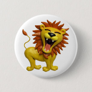 Lion Roaring 2 Inch Round Button