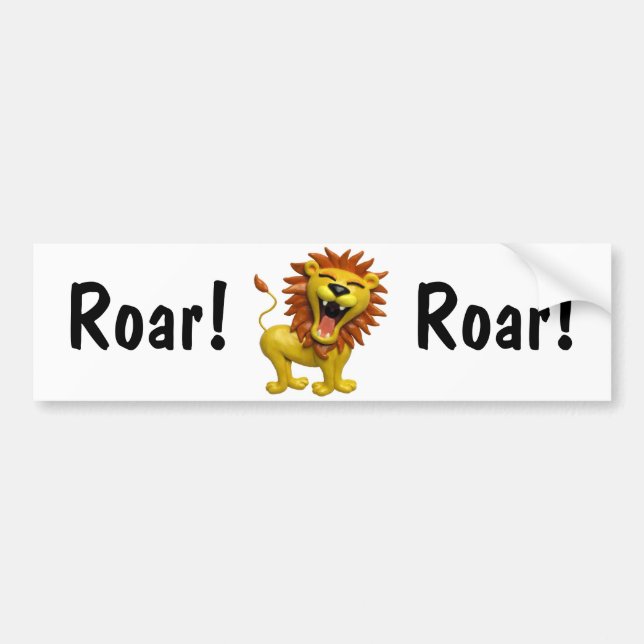 Lion Roaring Bumper Sticker (Front)
