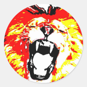 Lion Roaring Classic Round Sticker