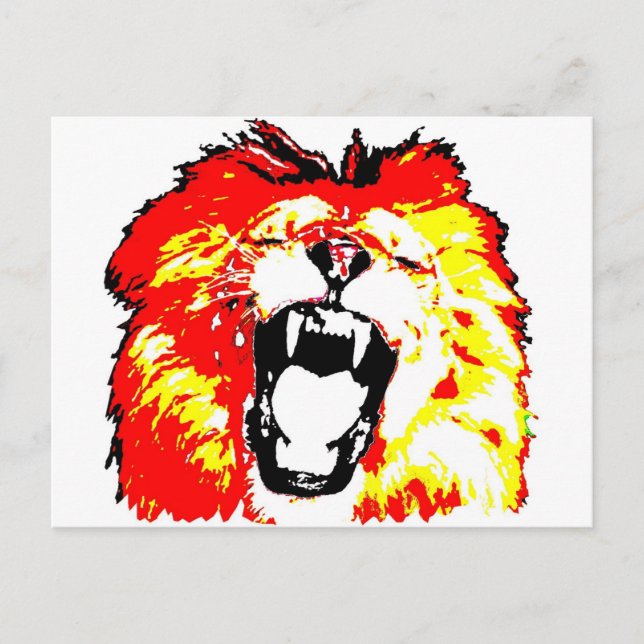 Lion Roaring Postcard (Front)