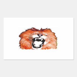 Lion Roaring Rectangle Sticker