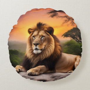 Lion Round Pillow