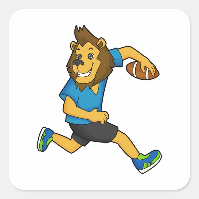 Lion Rugby player Football Square Sticker (Front)