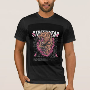 lion rugissant tshirt noir urbain
