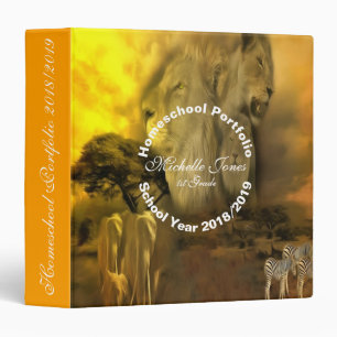Lion Safari Homeschool Portfolio Binder