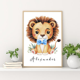 Lion Safari Nursery Poster – Baby Room Decor
