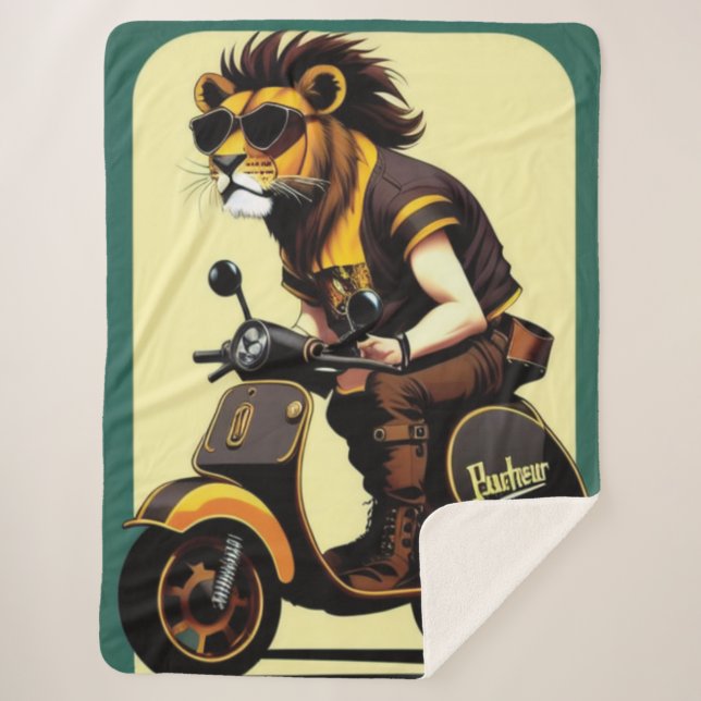 Lion Sherpa Blanket (Front)