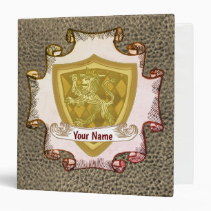 Lion Shield Family Crest Nom de famille classeur