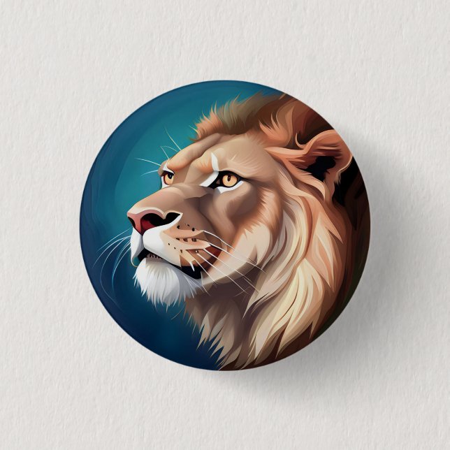 Lion Side Posed Portrait-56557 1 Inch Round Button (Front)